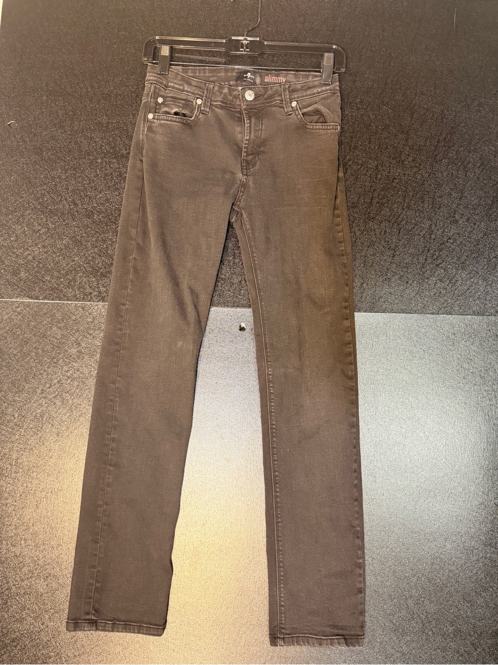 7 For All Mankind Boys Slimmy Jeans Size 14 Black Gray Slim Straight Stretch